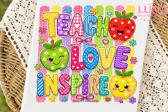 Teach Love Inspire PNG, Teacher Sublimation PNG, Back to Sch Product Image 7