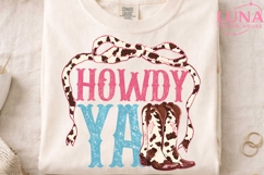 Howdy Yall Cowgirl Boots PNG, Western Sublimation, Cow Print Product Image 4