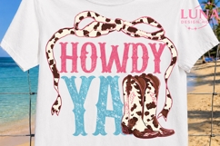 Howdy Yall Cowgirl Boots PNG, Western Sublimation, Cow Print Product Image 5