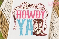 Howdy Yall Cowgirl Boots PNG, Western Sublimation, Cow Print Product Image 7