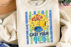Cast Your Nets Fish Christian PNG, Luke 5:4 Bible Verse PNG Product Image 3