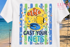 Cast Your Nets Fish Christian PNG, Luke 5:4 Bible Verse PNG Product Image 5