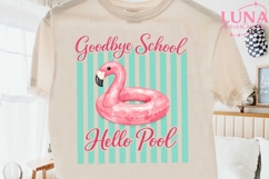 Goodbye School Hello Pool PNG, Flamingo Pool Float PNG, Summ Product Image 2
