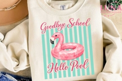 Goodbye School Hello Pool PNG, Flamingo Pool Float PNG, Summ Product Image 3