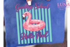 Goodbye School Hello Pool PNG, Flamingo Pool Float PNG, Summ Product Image 6