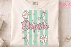 Oopsie Coquette Daisy Floral PNG, Pink Bow Aesthetic PNG Product Image 4