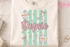 Oopsie Coquette Daisy Floral PNG, Pink Bow Aesthetic PNG Product Image 4