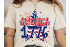 America 1776 Retro PNG Shirt Design Product Image 1