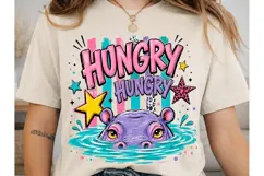 Hungry Hippo PNG Sublimation Shirt Desig Product Image 1