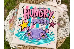 Hungry Hippo PNG Sublimation Shirt Desig Product Image 2