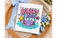 Hungry Hippo PNG Sublimation Shirt Desig Product Image 3