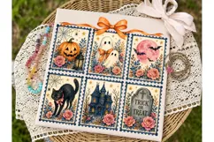 Halloween Stamps PNG Sublimation Shirt D Product Image 1