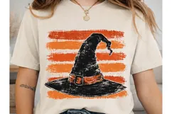 Witch Hat Orange Stripes PNG Shirt Desig Product Image 1