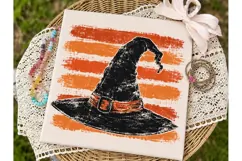Witch Hat Orange Stripes PNG Shirt Desig Product Image 2