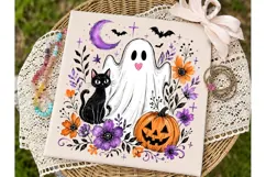 Cute Ghost Pumpkin Halloween PNG Shirt Product Image 2