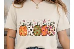 Floral Pumpkins PNG Sublimation Shirt De Product Image 1