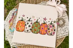 Floral Pumpkins PNG Sublimation Shirt De Product Image 2