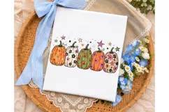 Floral Pumpkins PNG Sublimation Shirt De Product Image 3