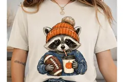 Cozy Raccoon Fall PNG Sublimation Shirt Product Image 2