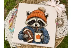 Cozy Raccoon Fall PNG Sublimation Shirt Product Image 3
