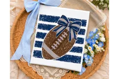 Football Bow Striped PNG Sublimation Des Product Image 3