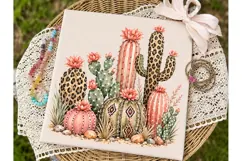 Cactus Flowers PNG Sublimation Shirt Des Product Image 2