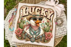 Lucky Cowboy Duck PNG Sublimation Shirt Product Image 3