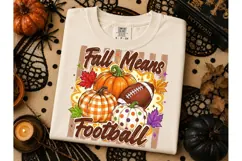 Fall Means Football PNG Shirt Graphic Product Image 3