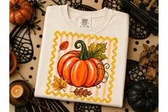 Fall Pumpkin Stamp PNG Clipart Graphic Product Image 3