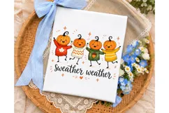 Sweater Weather Pumpkin PNG Shirt Design Product Image 3