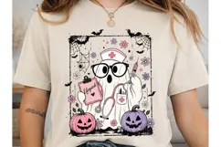 Nurse Ghost Halloween PNG Sublimation Sh Product Image 1