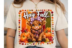 Hay Fall Highland Cow PNG Shirt Design Product Image 2