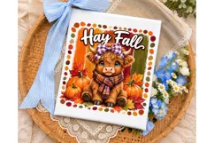 Hay Fall Highland Cow PNG Shirt Design Product Image 3