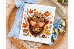 Autumn Highland Cow PNG Sublimation Desi Product Image 3