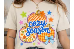 Cozy Season Pumpkin PNG Sublimation Tee Product Image 2
