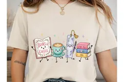 Books Coffee PNG Shirt Sublimation Desig Product Image 1