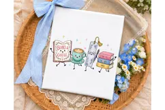 Books Coffee PNG Shirt Sublimation Desig Product Image 3