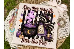 Witch Raccoon Stir the Pot PNG Sublimati Product Image 2