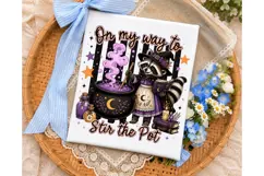 Witch Raccoon Stir the Pot PNG Sublimati Product Image 3