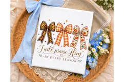 I Will Praise Him Season Bows PNG Shirt Product Image 1