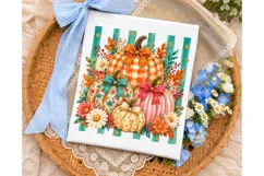 Autumn Pumpkins Floral PNG Shirt Design Product Image 3