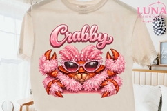 Crabby Pink Glam Crab PNG, Funny Beach Sublimation, Summer P Product Image 2