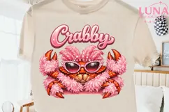 Crabby Pink Glam Crab PNG, Funny Beach Sublimation, Summer P Product Image 2