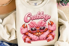 Crabby Pink Glam Crab PNG, Funny Beach Sublimation, Summer P Product Image 1