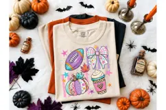 Fall Football Bow Pumpkin Latte PNG Clip Product Image 2