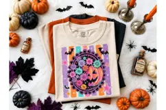 Halloween Floral Pumpkin PNG Sublimation Product Image 2