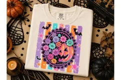 Halloween Floral Pumpkin PNG Sublimation Product Image 3