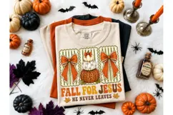 Fall For Jesus He Never Leaves PNG Shirt Product Image 2