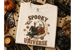 Spooky Universe Skeleton Moon PNG Shirt Product Image 3