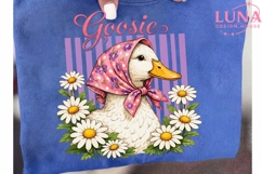 Goosie Floral Babushka Goose PNG, Cute Goose Clipart, Farm A Product Image 6